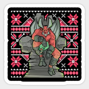 Ugly Christmas Satan Satanic Santa Devil Gothic Occult Goth Sticker